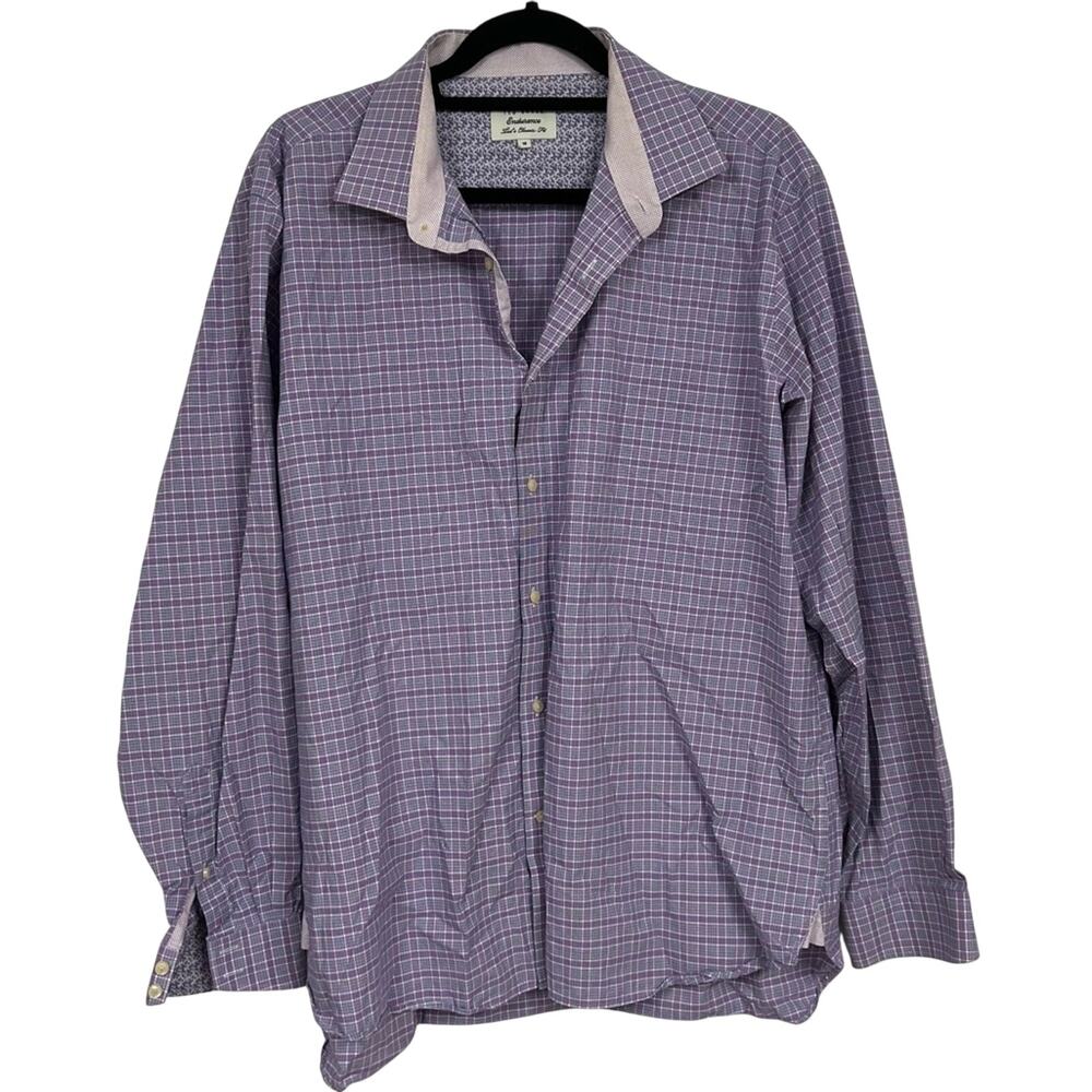 Ted Baker Endurance Purple Floral Button Down Shirt Mens 18 Classic Fit Casual